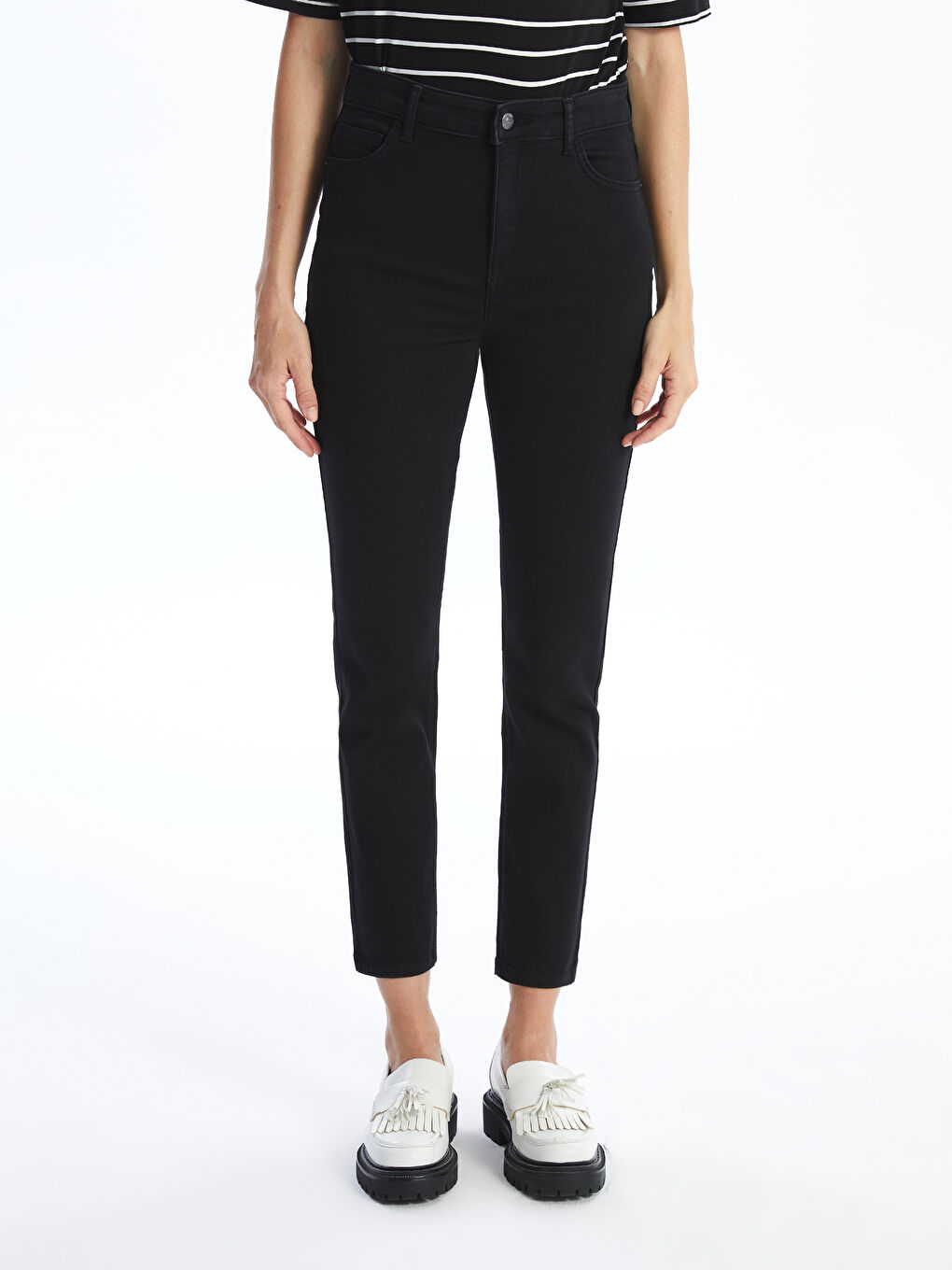 Дънки Slim Fit За Жени С Вътрешен Мек Хастар-5
