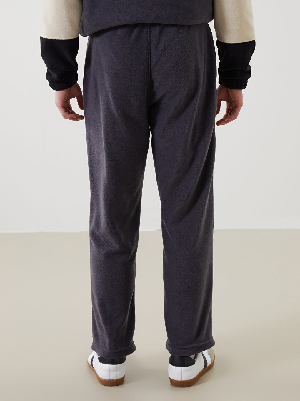 Gri Rahat Kalıp Polar Erkek Eşofman Altı-3