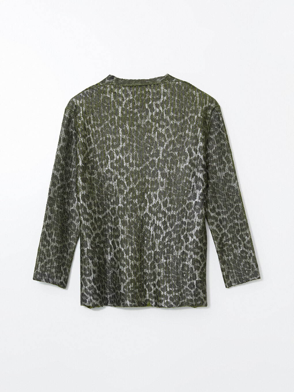 LCW Modest V Neck Patterned Women's Knitwear Cardigan -W4MA46Z8-MKD
