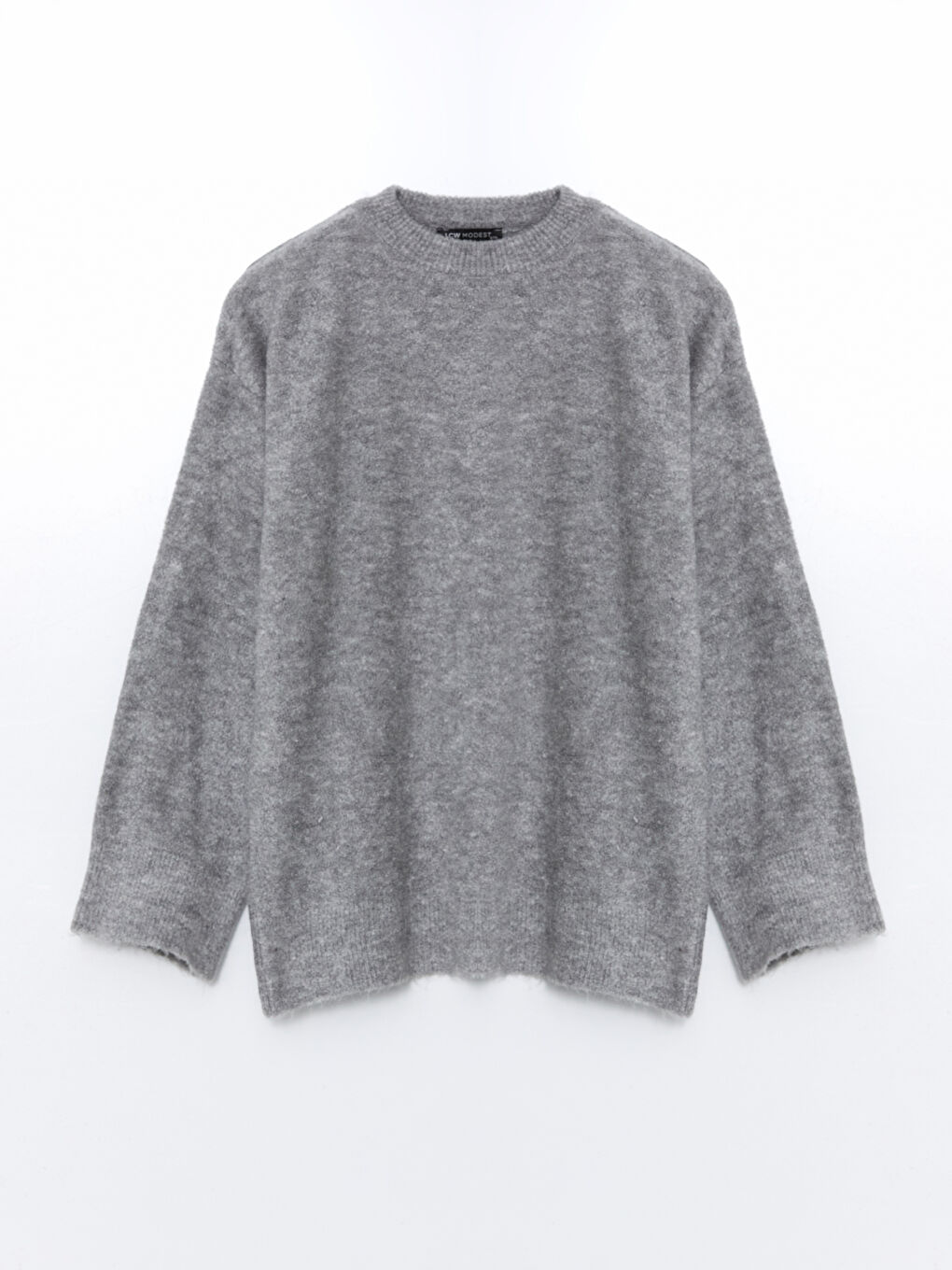 LCW Modest Gri Bisiklet Yaka Kadın Triko Tunik - 4