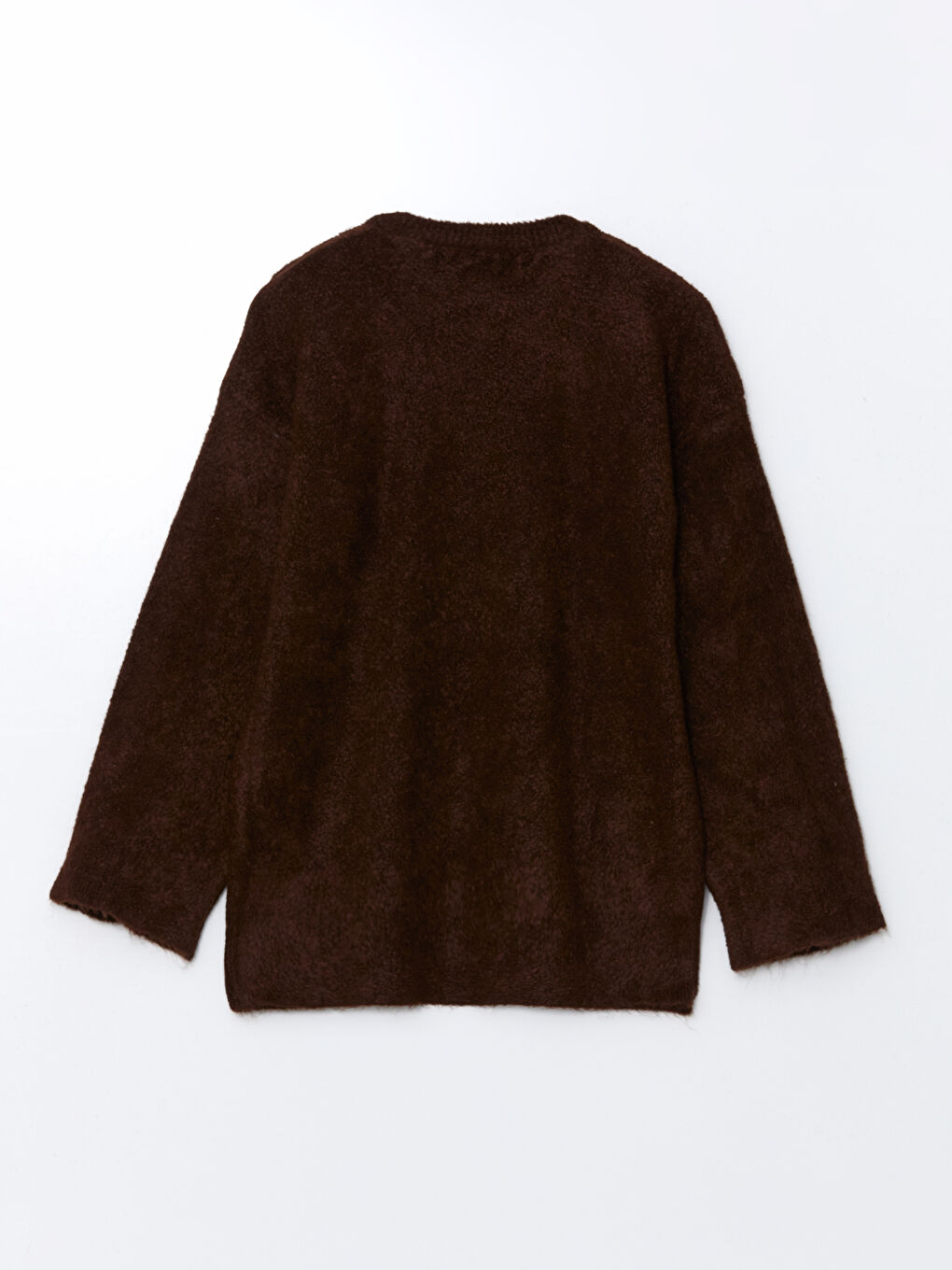 LCW Modest Kahverengi Bisiklet Yaka Kadın Triko Tunik - 5