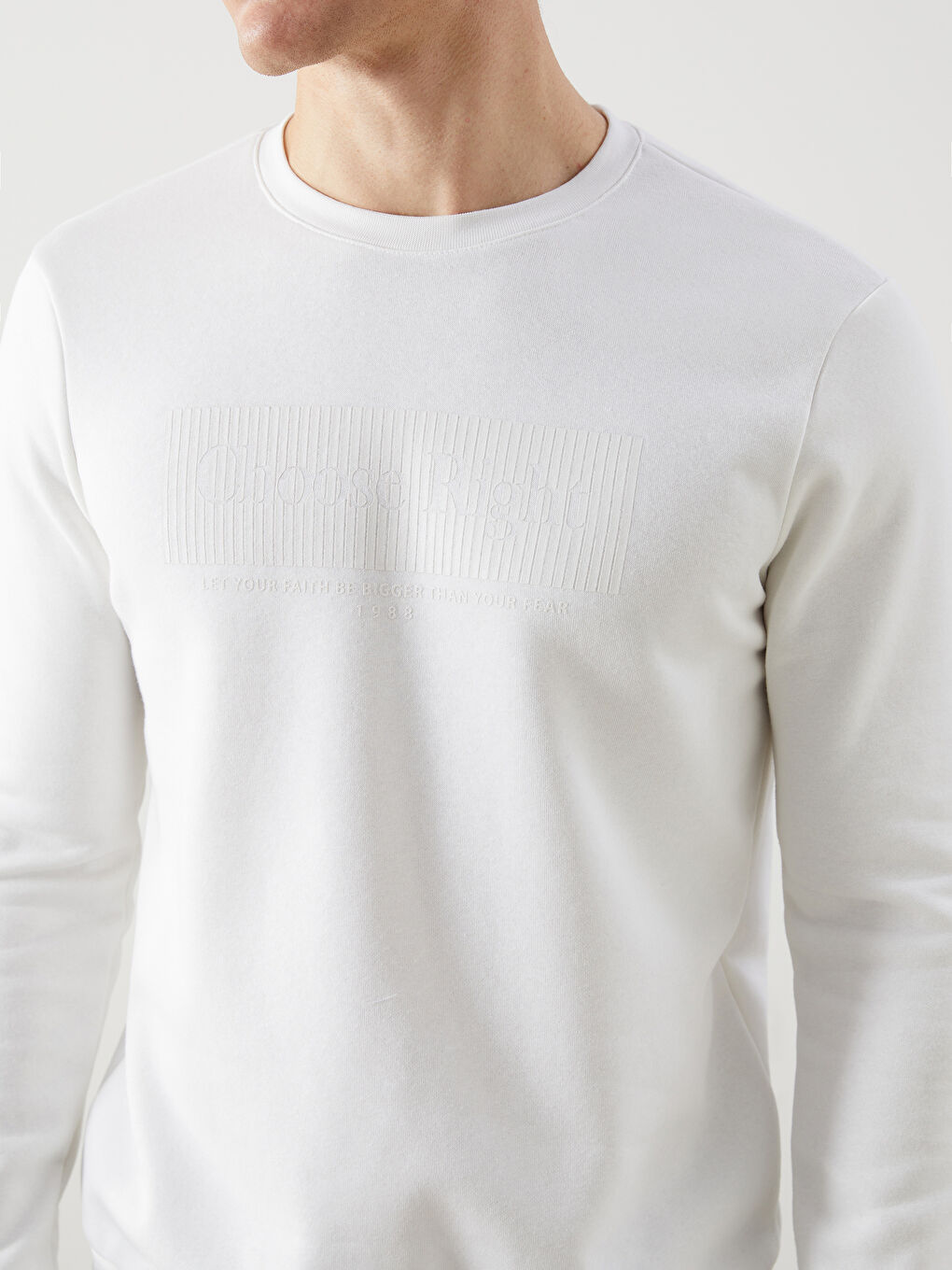 Crew Neck Printed Men's Thick Sweatshirt -W4MA52Z8-R9J