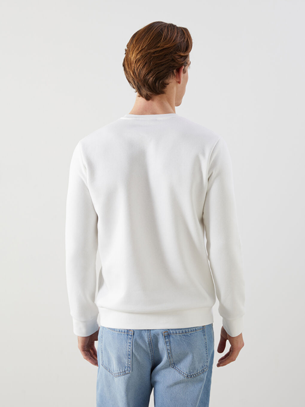 Crew Neck Printed Men's Thick Sweatshirt -W4MA52Z8-R9J