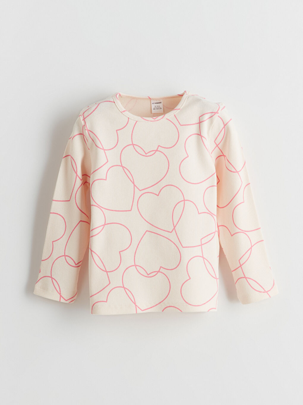 Pembe Bisiklet Yaka Baskılı Kız Çocuk Tişört 2'li-4