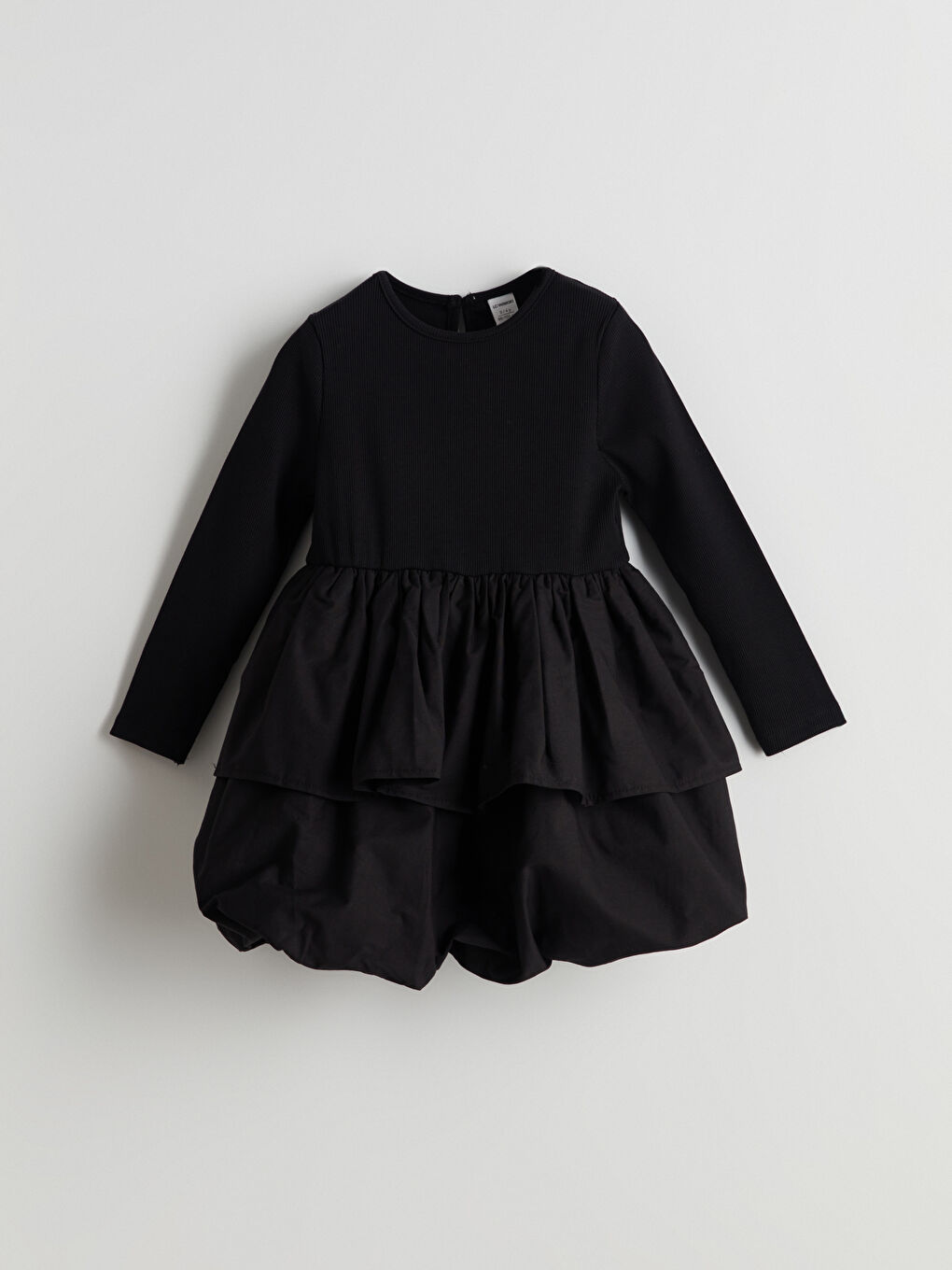 Siyah Katkat Kız Çocuk Balon Elbise