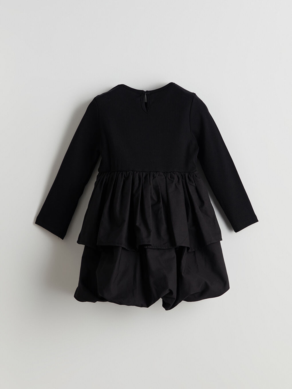 Siyah Katkat Kız Çocuk Balon Elbise-2