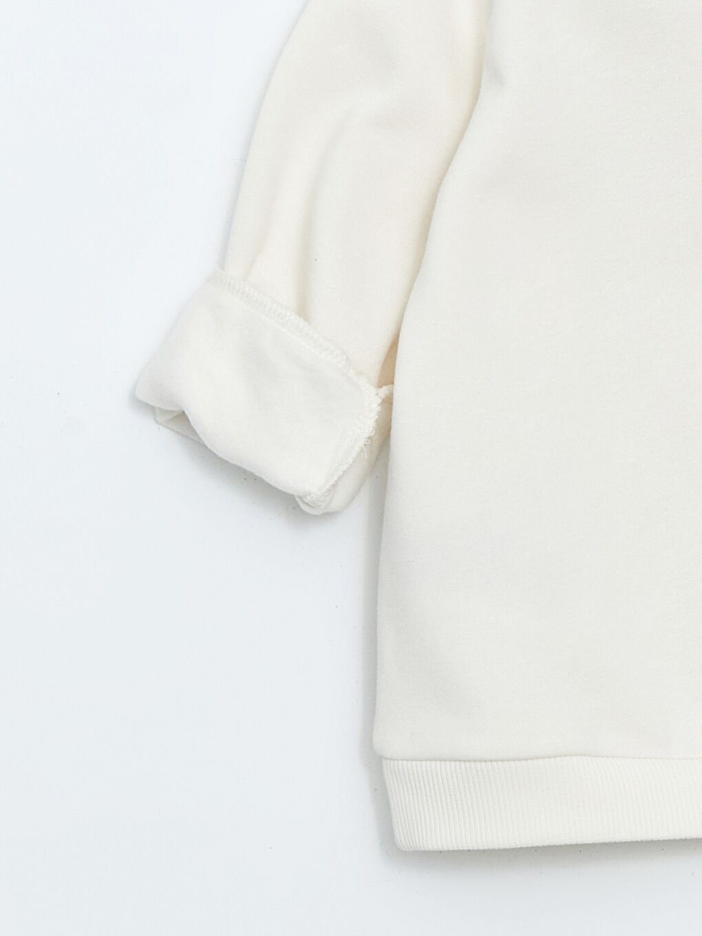 Ekru Sevimli Ayı Baskılı Kız Çocuk Sweatshirt-1