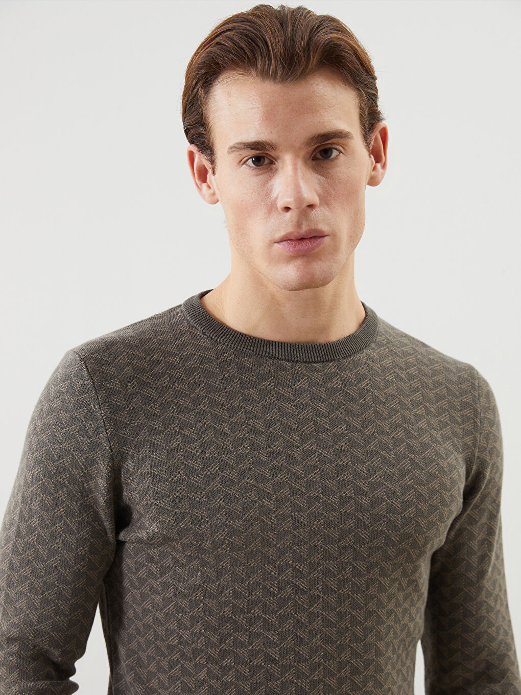 Haki Bisiklet Yaka Erkek Triko Kazak