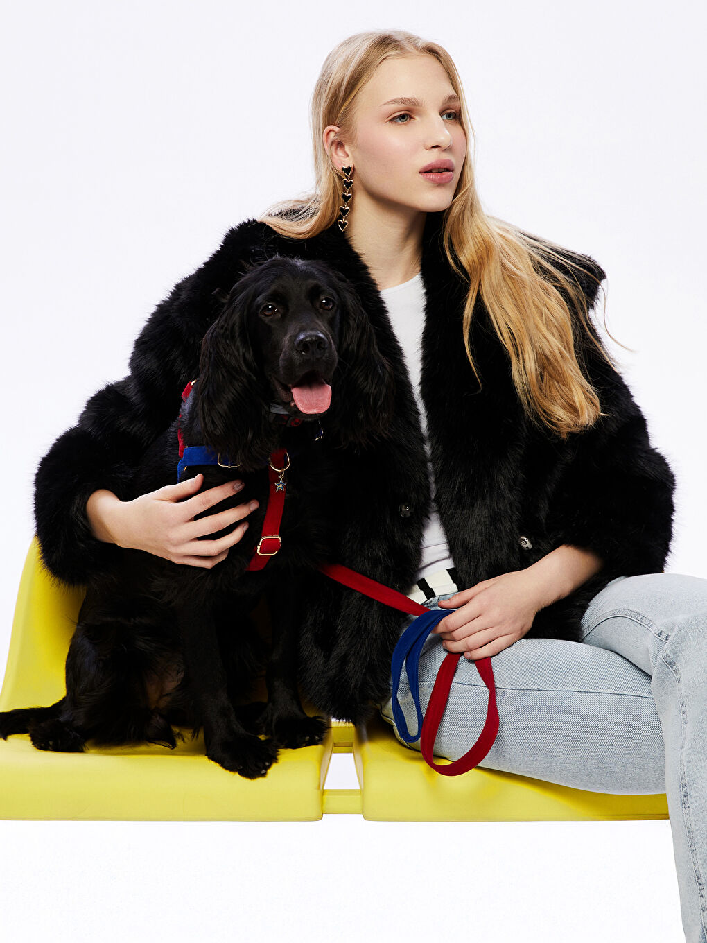 Siyah Ceket Yaka Kadın Kürk Mont