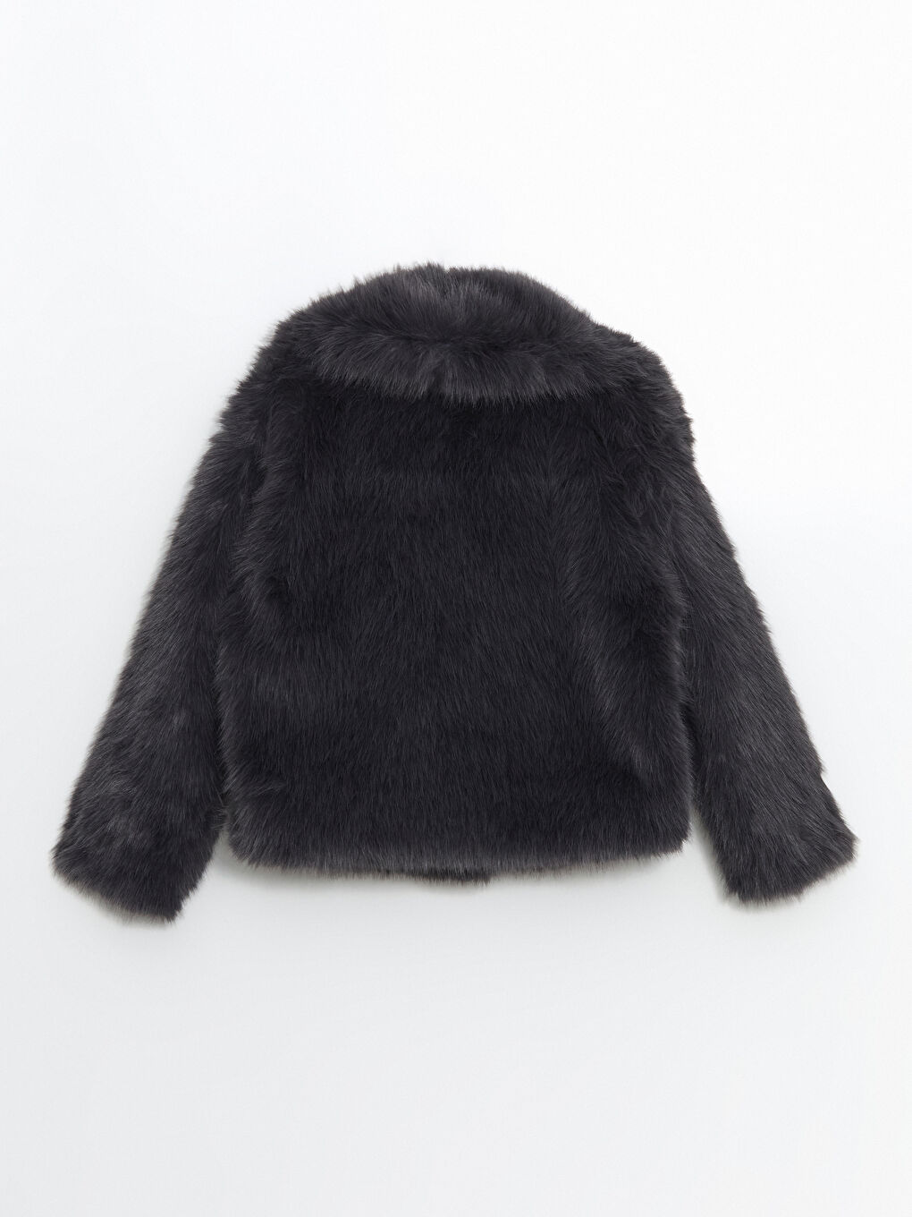 Antrasit Ceket Yaka Kadın Kürk Mont-6