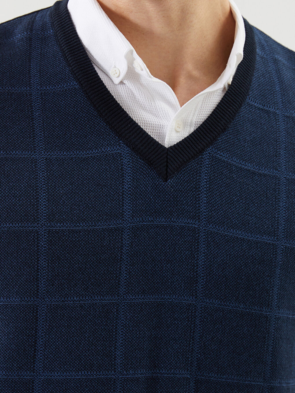 Standard Fit V Neck Men's Knitwear Sweater Vest -W4MA99Z8-RFH
