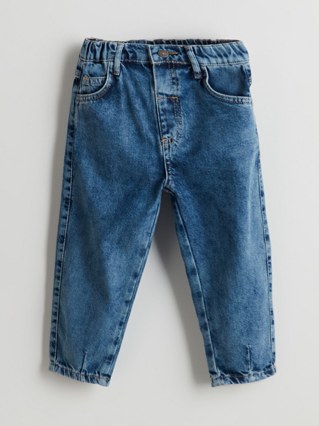 İndigo Beli Lastikli Erkek Çocuk Jean Pantolon