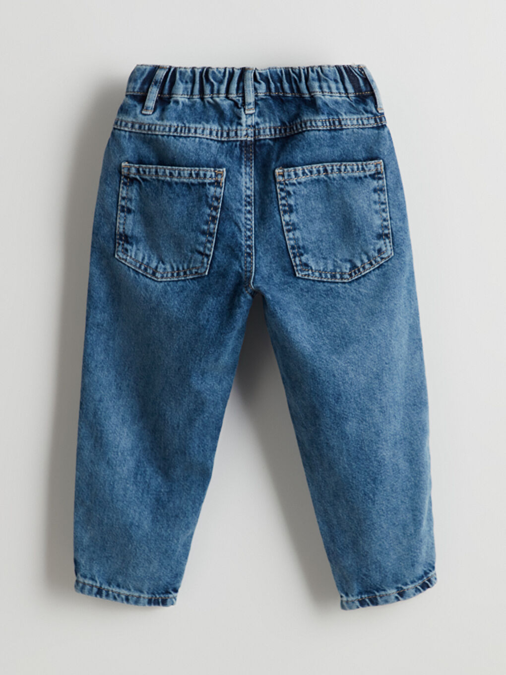 İndigo Beli Lastikli Erkek Çocuk Jean Pantolon-2