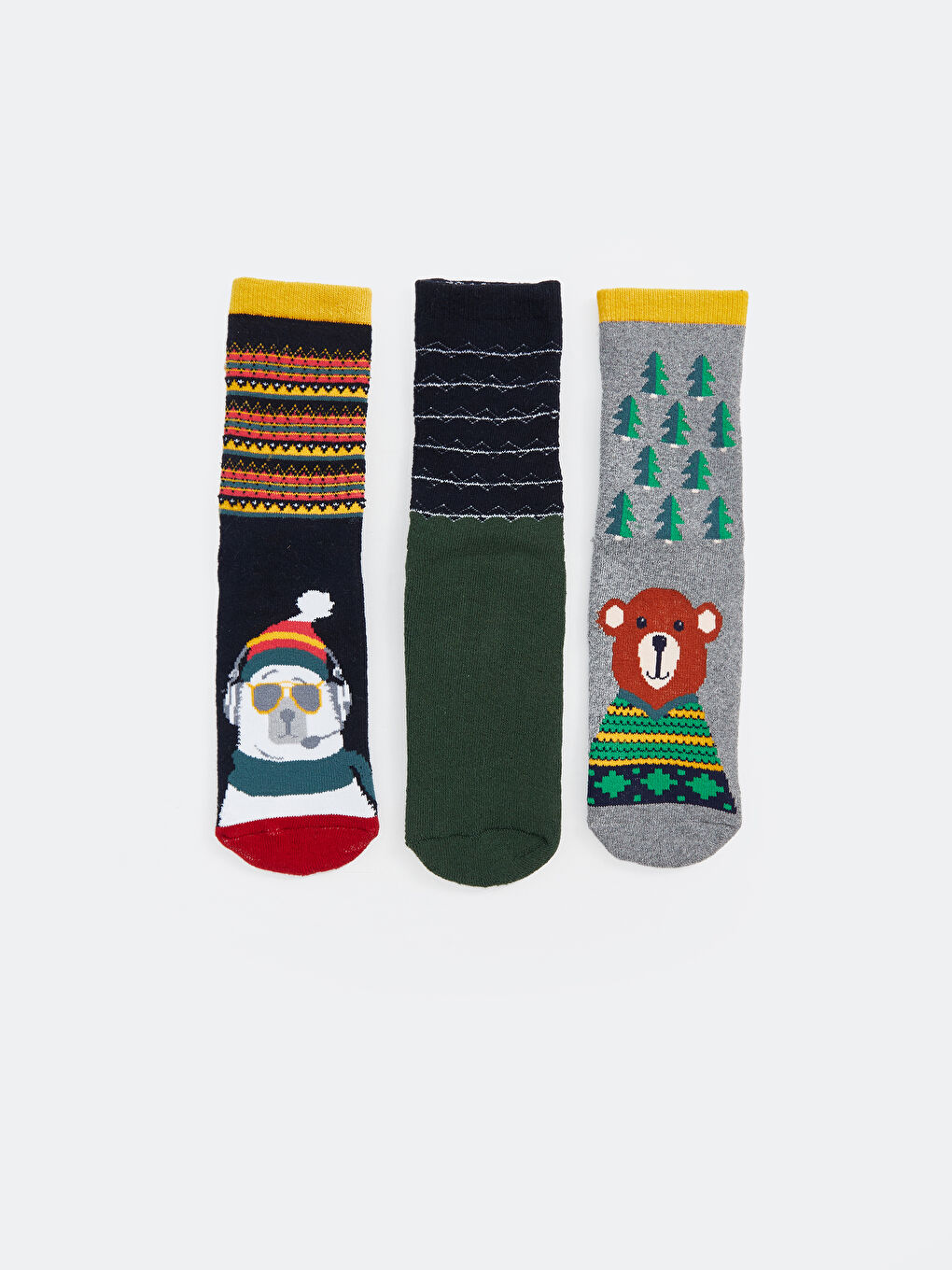 Patterned Boys' Terry Ankle Socks 3-Pack