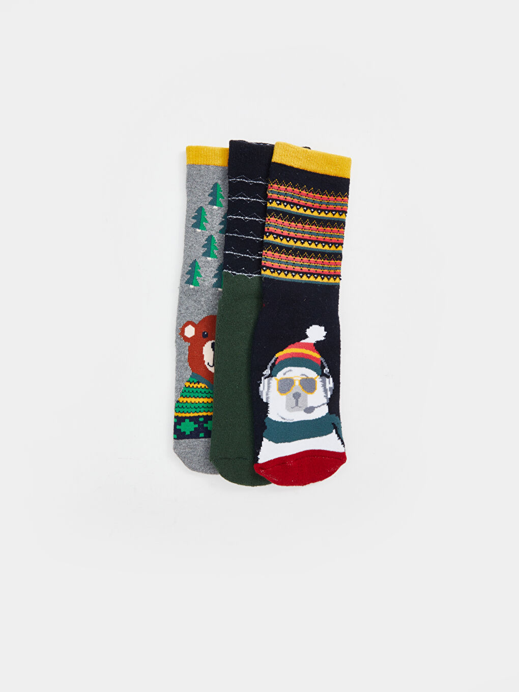 Patterned Boys' Terry Ankle Socks 3-Pack-3