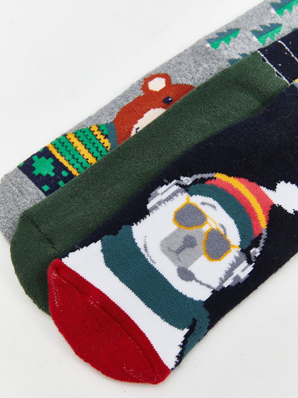 Patterned Boys' Terry Ankle Socks 3-Pack-4