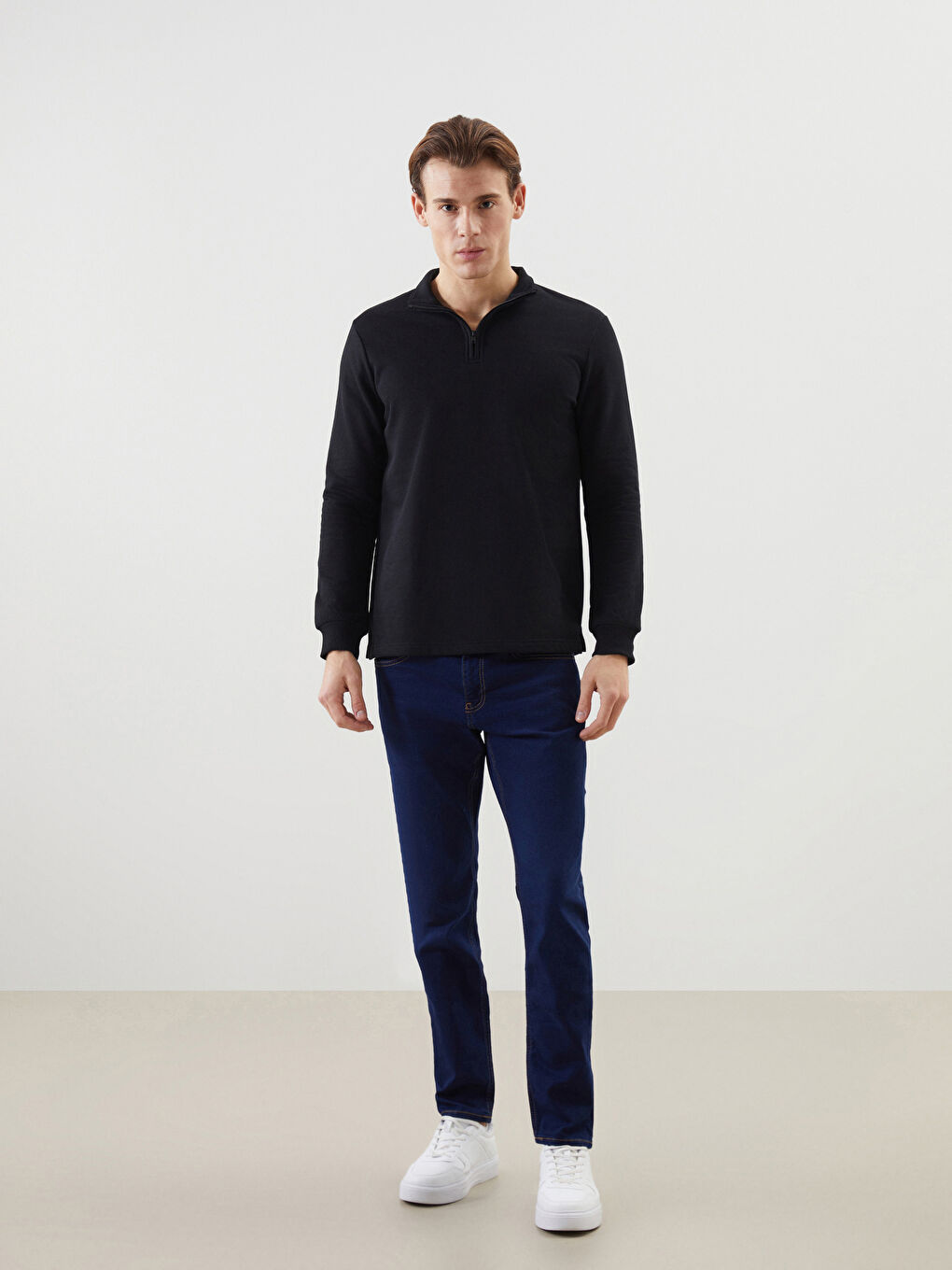 Turtle Neck Long Sleeve Men's Sweatshirt -W4MB11Z8-CVL