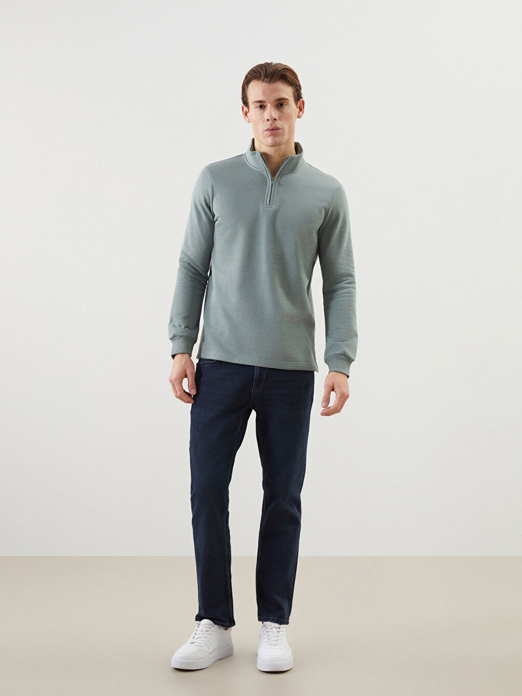 Turtle Neck Long Sleeve Men's Sweatshirt -W4MB11Z8-Z7G