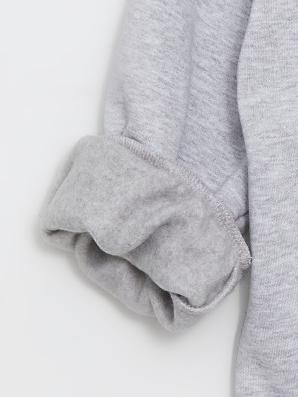 Gri Yazı Baskılı Kız Çocuk Kalın Sweatshirt-1