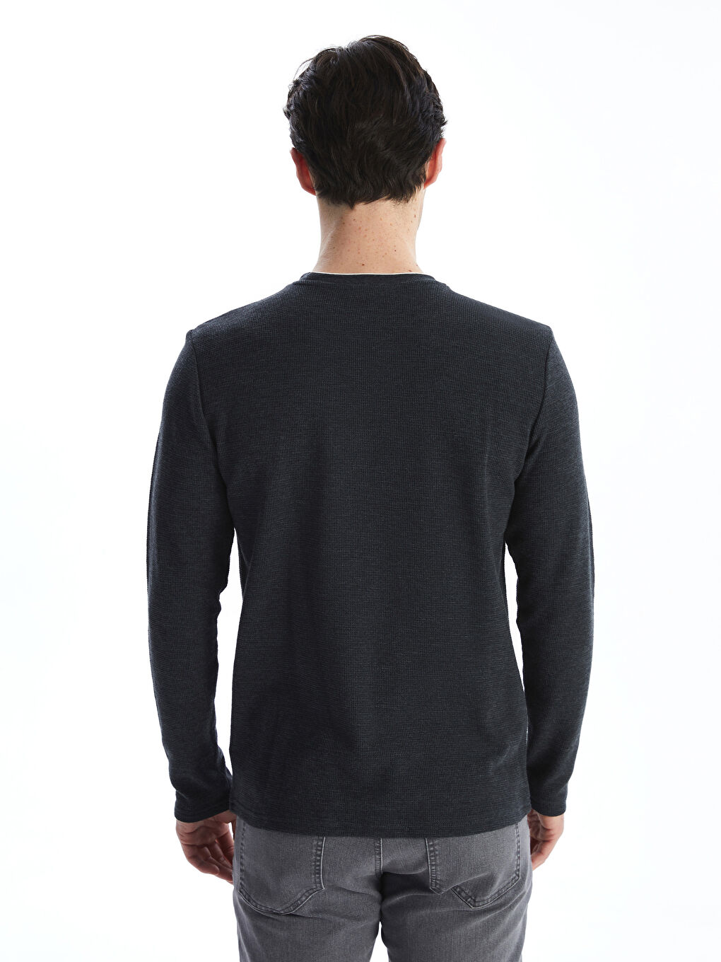 Мужская толстовка с круглым вырезом и длинными рукавами-7