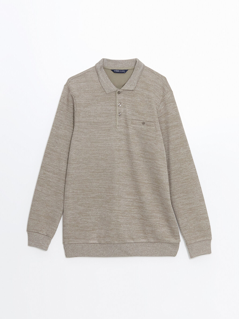 Polo Neck Long Sleeve Men's Sweatshirt-4