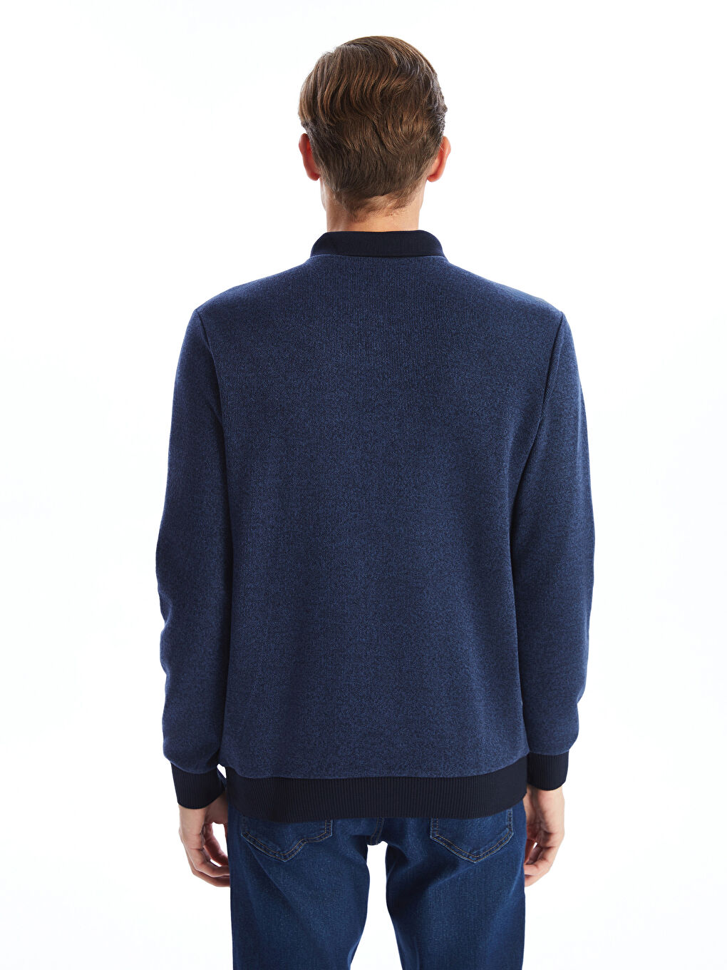 Polo Neck Long Sleeve Men's Sweatshirt-7