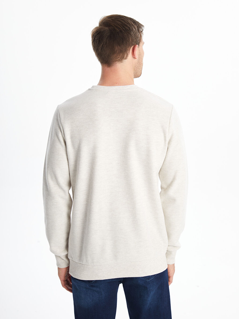 Crew Neck Long Sleeve Men's Sweatshirt-3