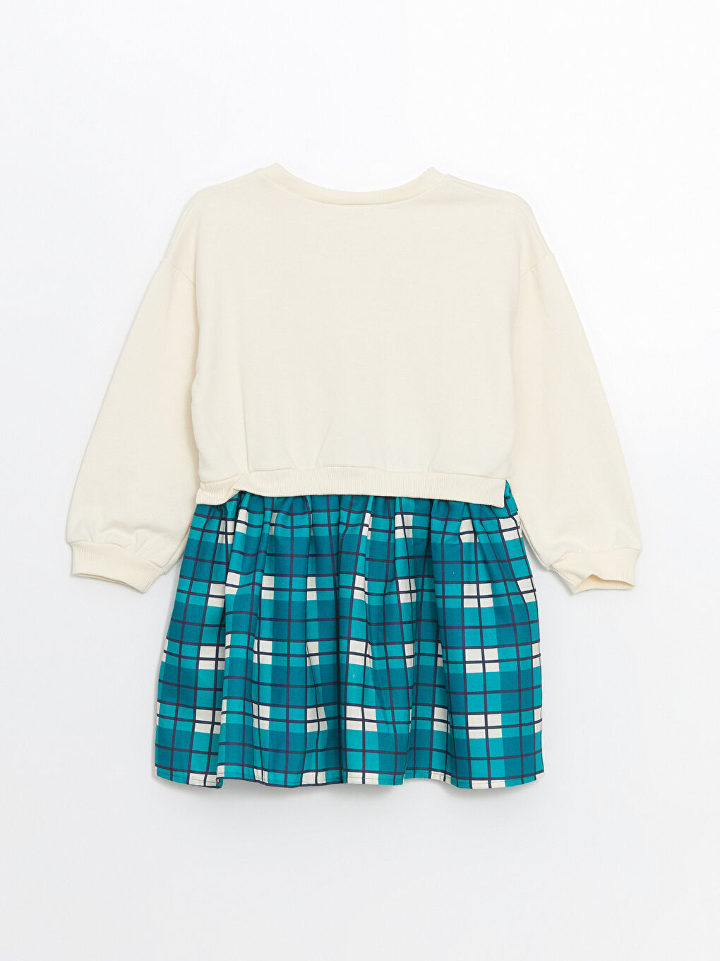 Crew Neck Girls' 3 Thread Dress-2