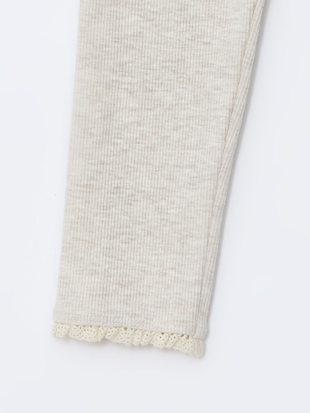 Bej Beli Lastikli Kaşkorse Kız Çocuk Tayt 2'li-2