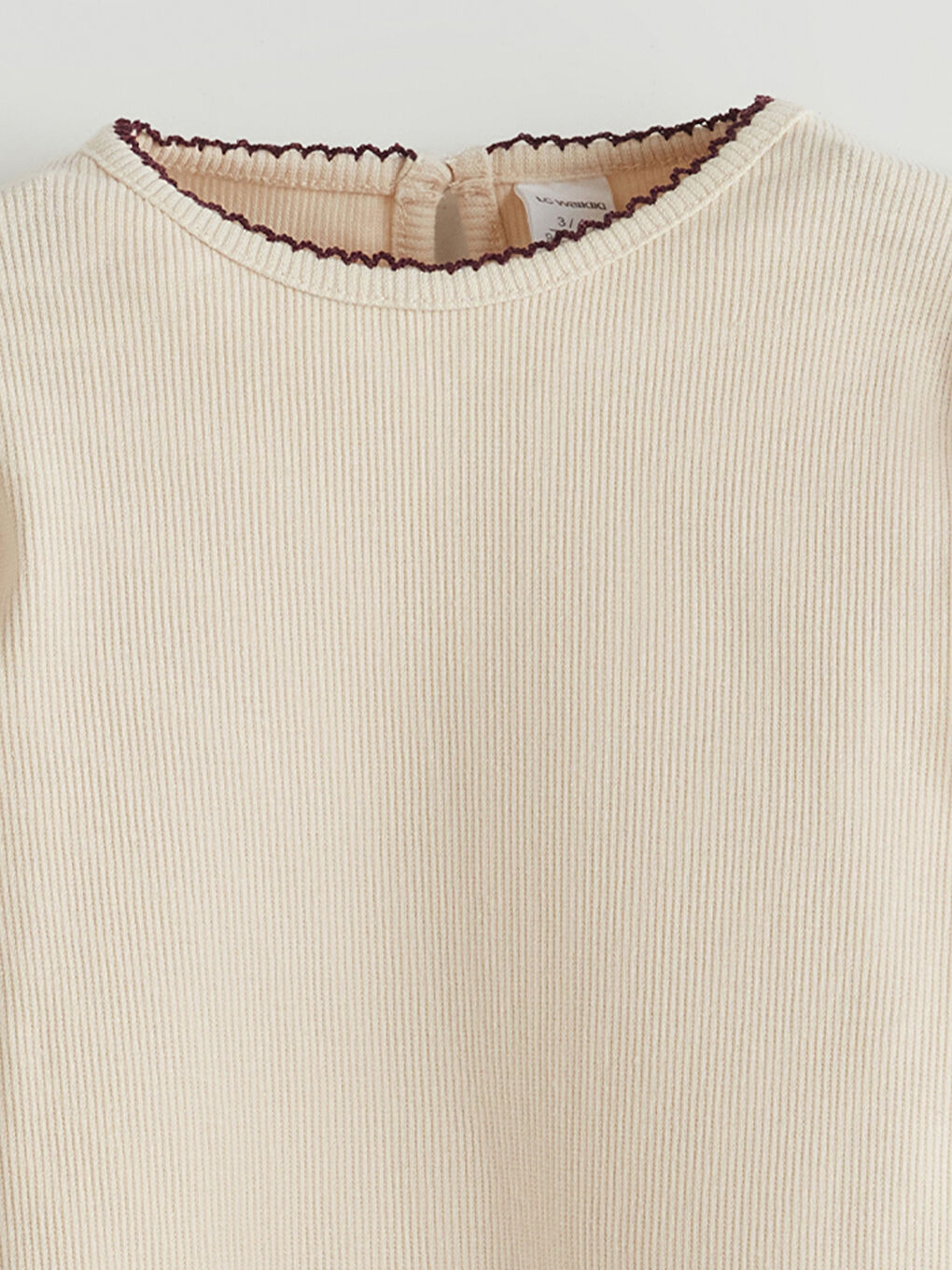 Bej Bisiklet Yaka Basic Kız Çocuk Bluz ve Tayt Pantolon 2'li-3