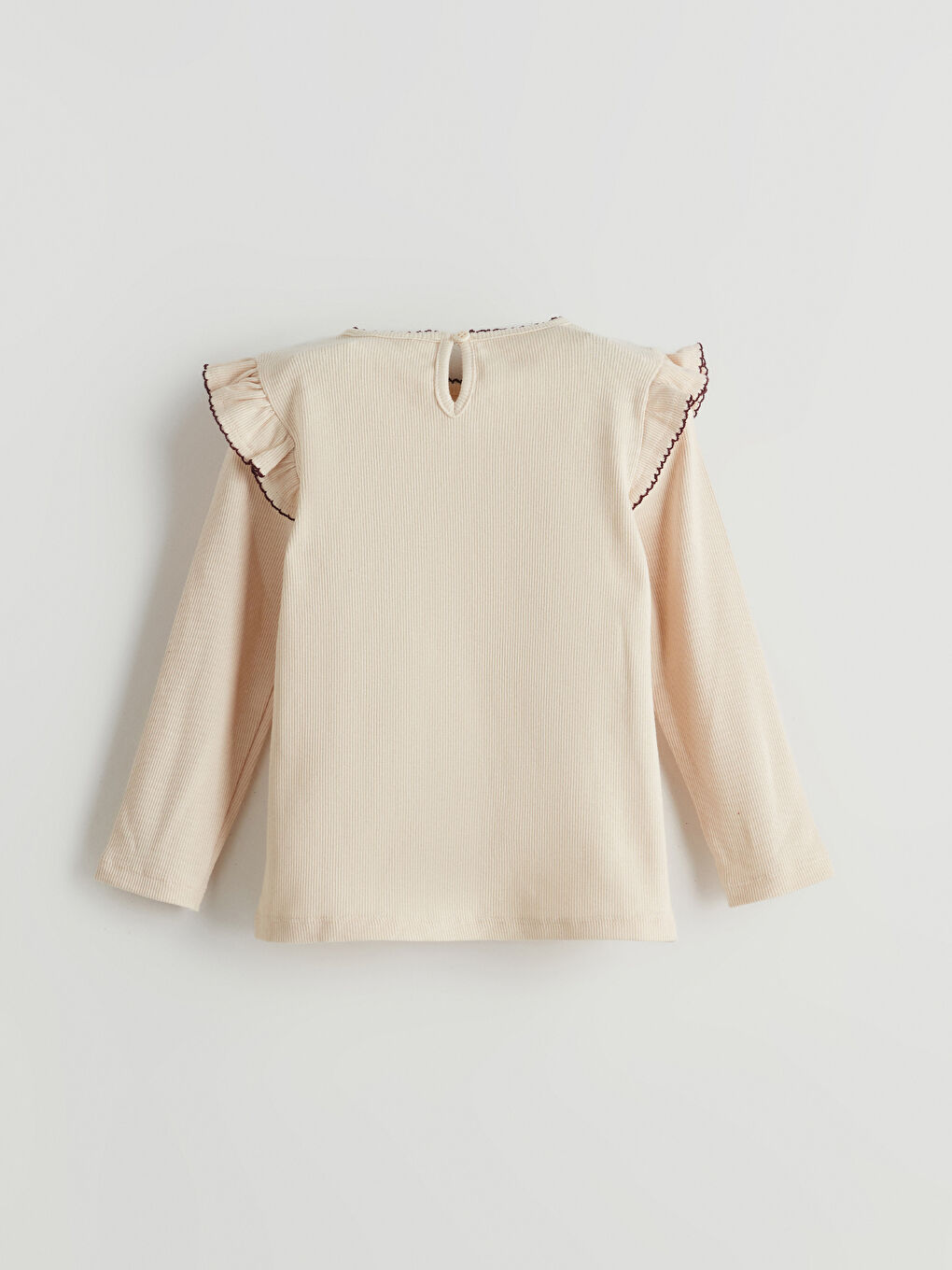 Bej Bisiklet Yaka Basic Kız Çocuk Bluz ve Tayt Pantolon 2'li-5