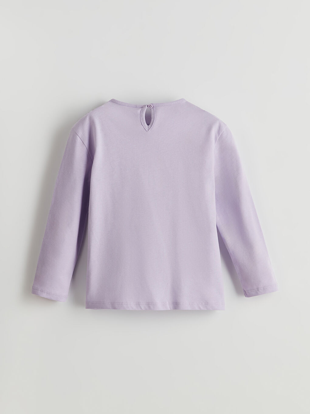 Lila Bisiklet Yaka Baskılı Kız Çocuk Tişört-1