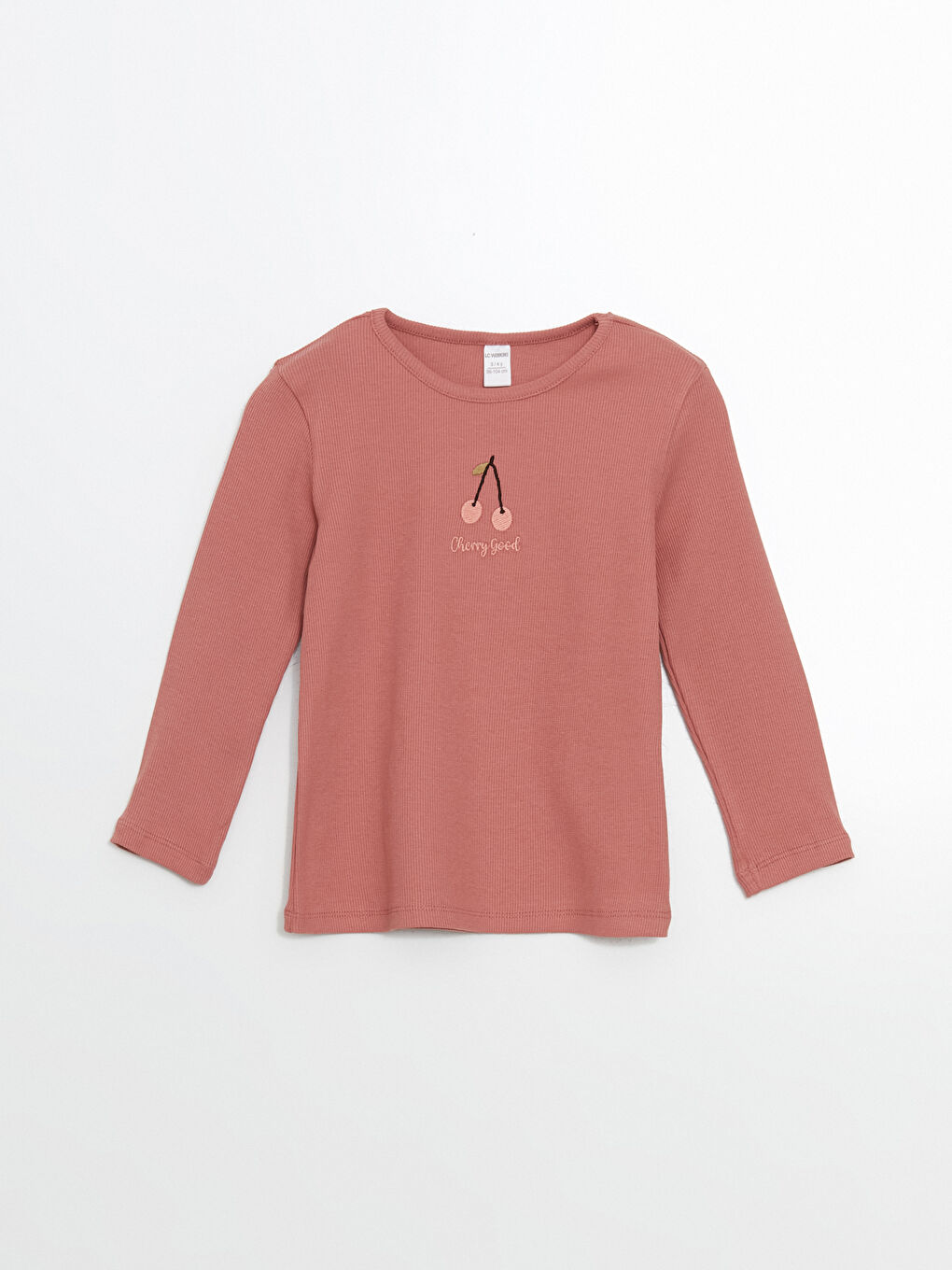 Ekru Kiraz Baskılı Kız Çocuk Tişört 2'li-4