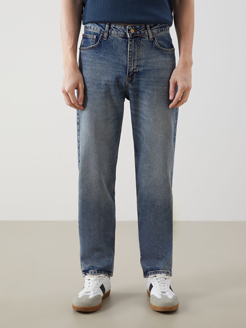 İndigo Loose Fit Erkek Jean Pantolon-1
