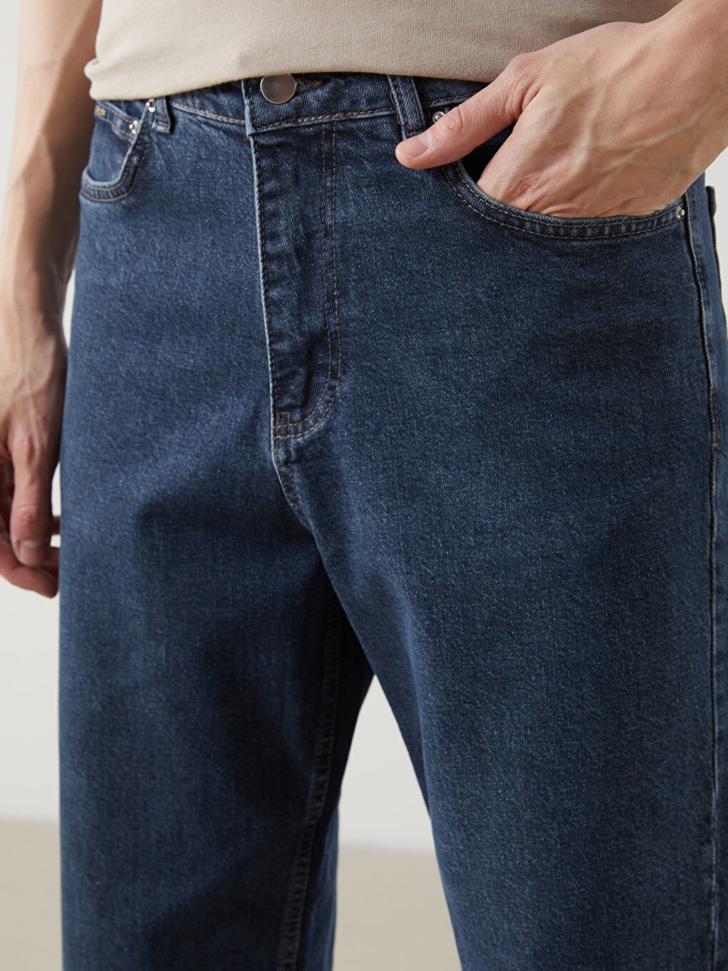 İndigo Loose Fit Erkek Jean Pantolon-2