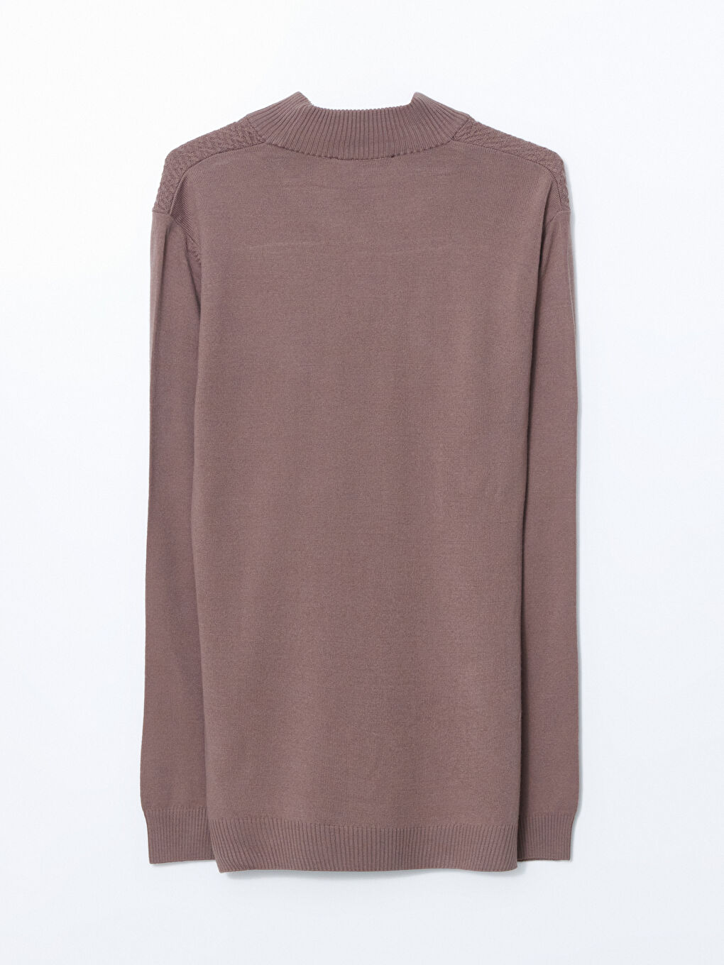 Bej Yarım Balıkçı Yaka Uzun Kollu Erkek Triko Kazak-5