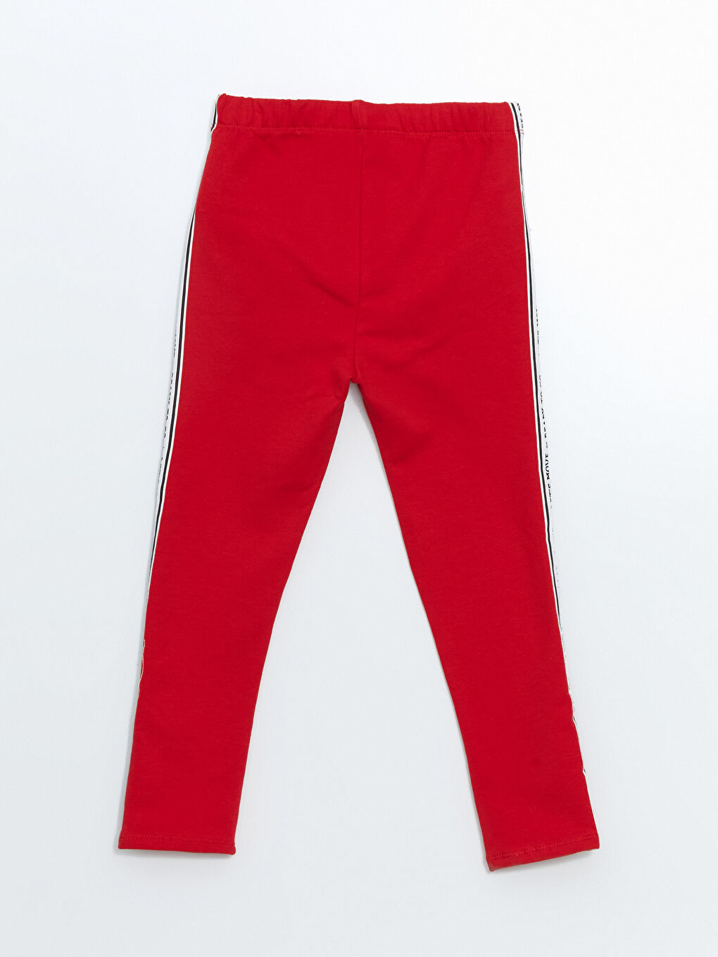 Kırmızı Beli Lastikli Baskılı Kız Çocuk Tayt-2