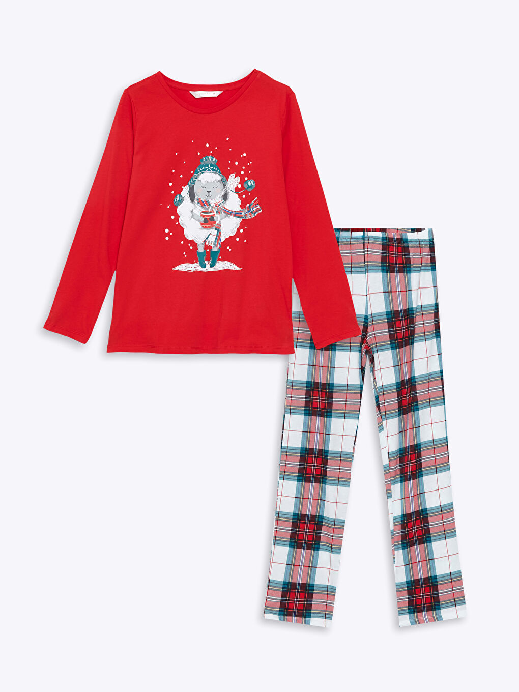Crew Neck New Year Themed Women's Pyjama Set-9