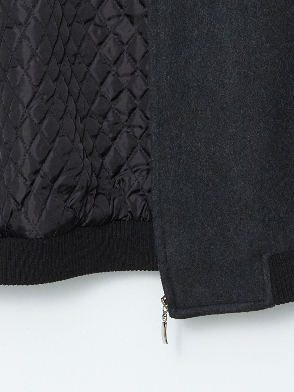 Gri Standart Kalıp Dik Yaka Erkek Mont-6