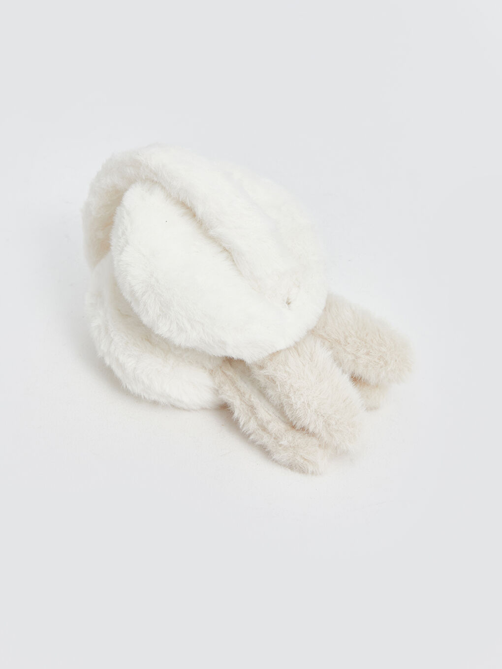 Ekru Tavşan Nakışlı Kız Çocuk Pelüş Kulaklık-2