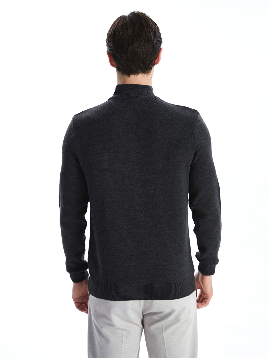 Turtleneck Long Sleeve Patterned Men's Knitwear Sweater -W5EQ32Z8-DGR