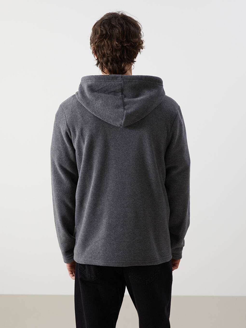 LCWAIKIKI Classic Hooded Long Sleeve Polar Men's Zip-Up Sweatshirt -W5FT19Z8-D3B