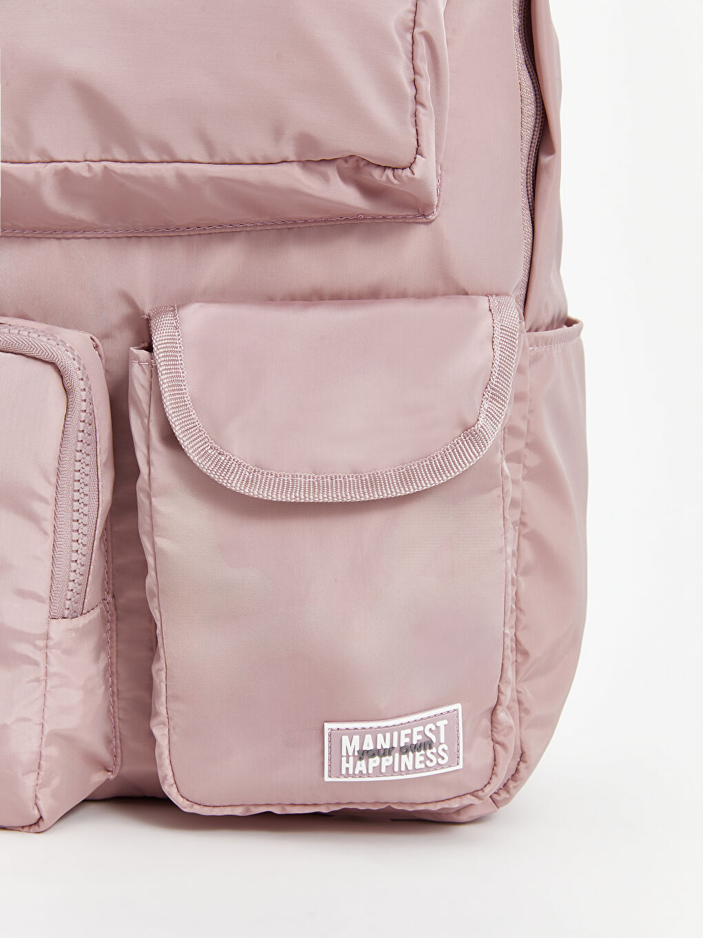 Pembe Çok Bölmeli Kadın Sırt Çantası-2