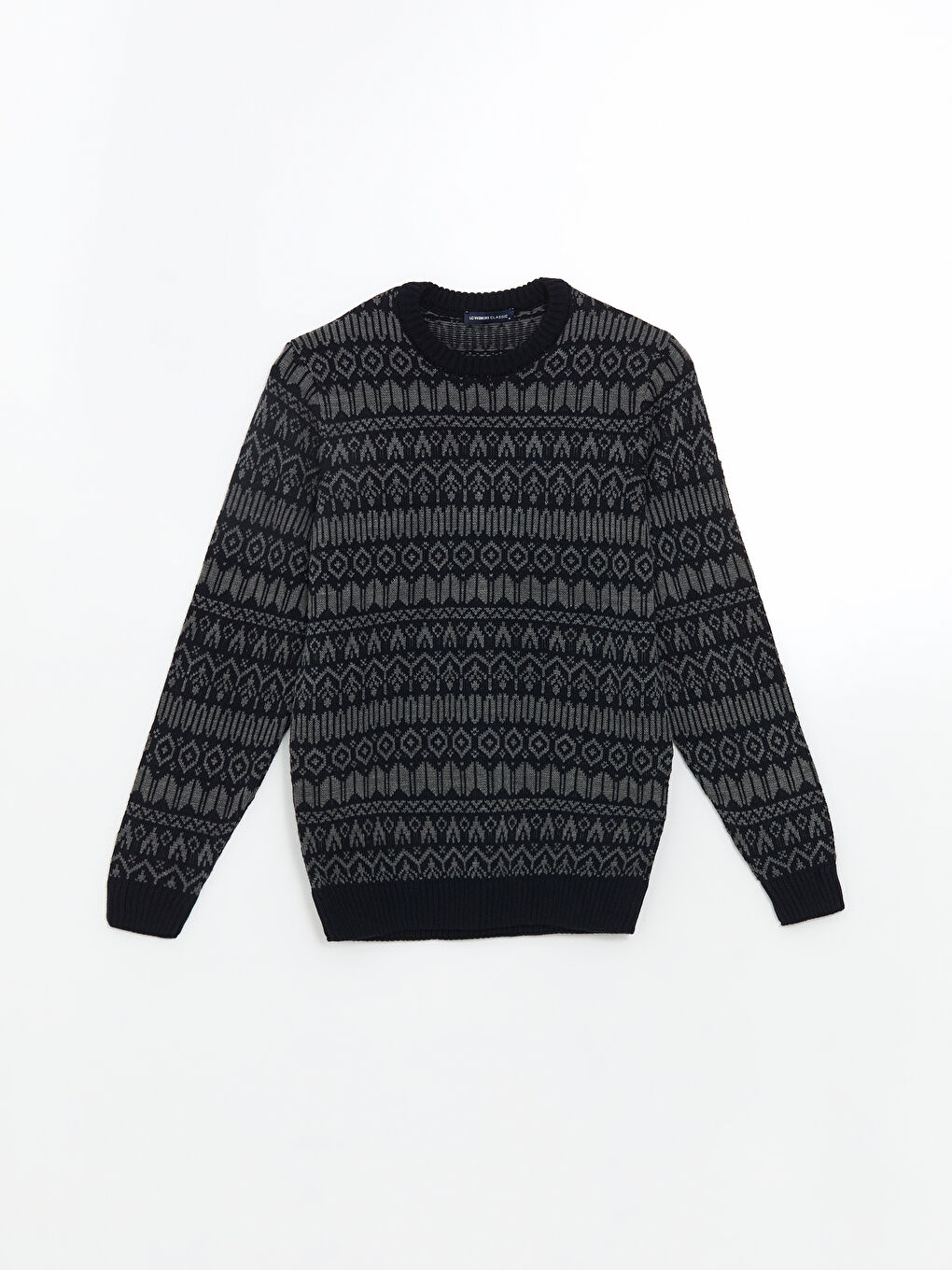 LCWAIKIKI Classic Crew Neck Long Sleeve Patterned Men's Knitwear Sweater -W5GF77Z8-RFH