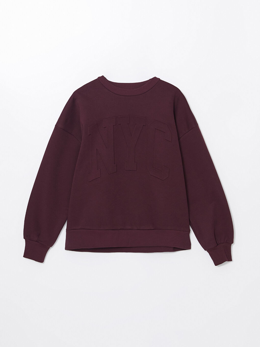 Crew Neck Printed Oversize Women's Thick Sweatshirt-5