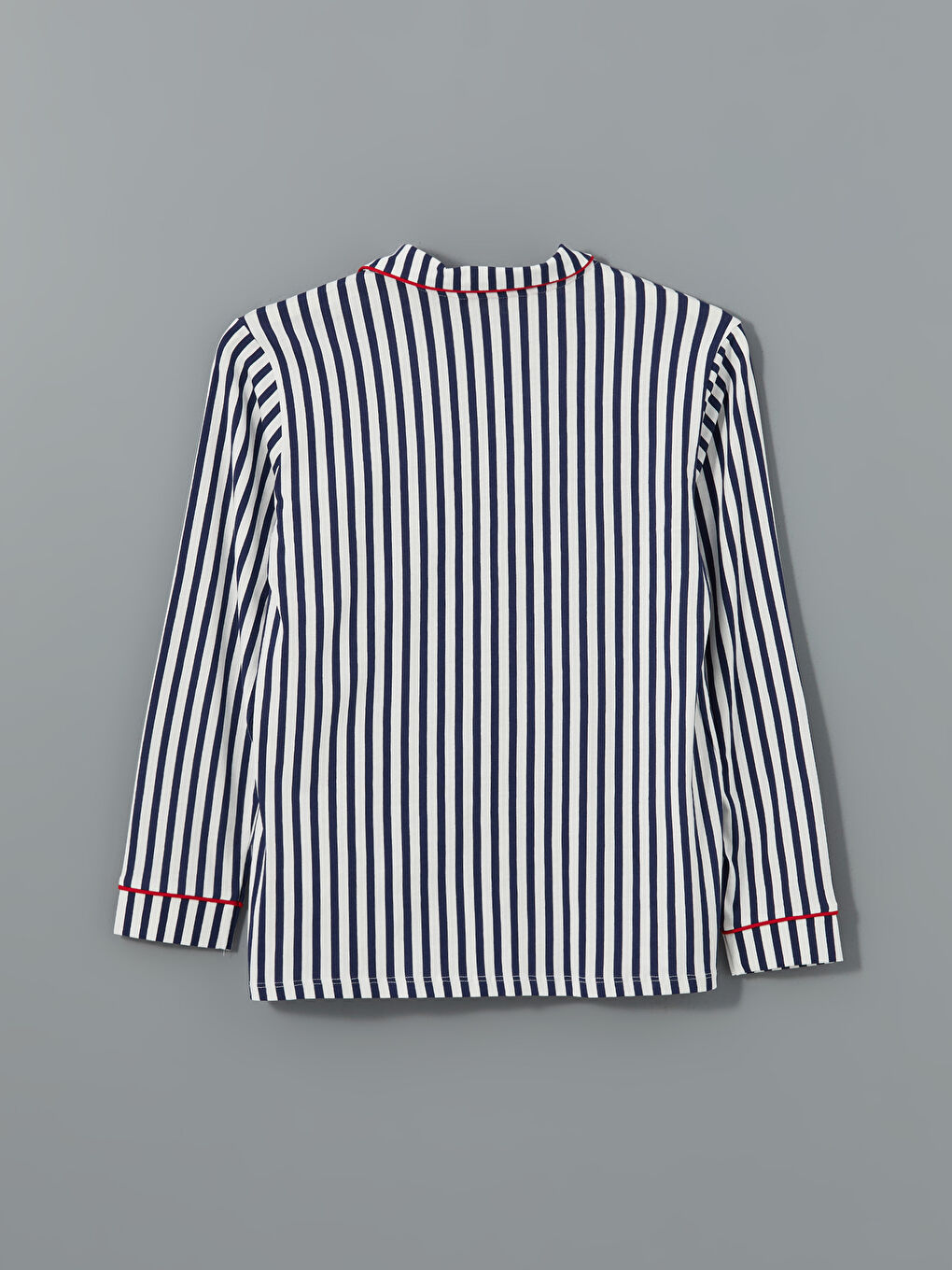 Collared Neck Striped Women's Pyjama Set-15