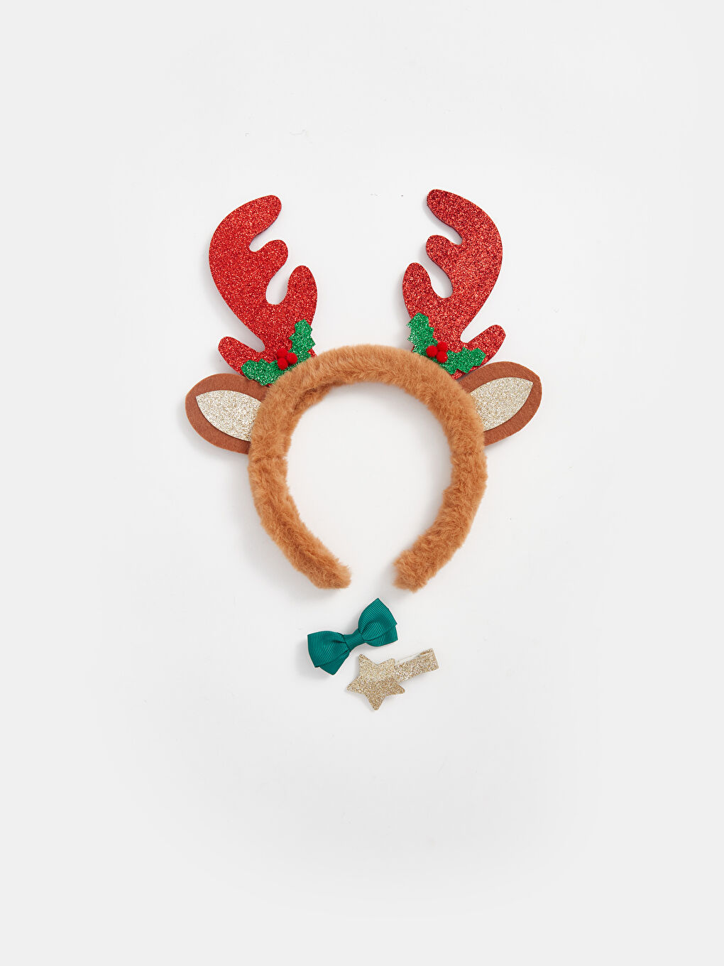 Christmas Themed Girls' Crown and Hair Clip Set-3