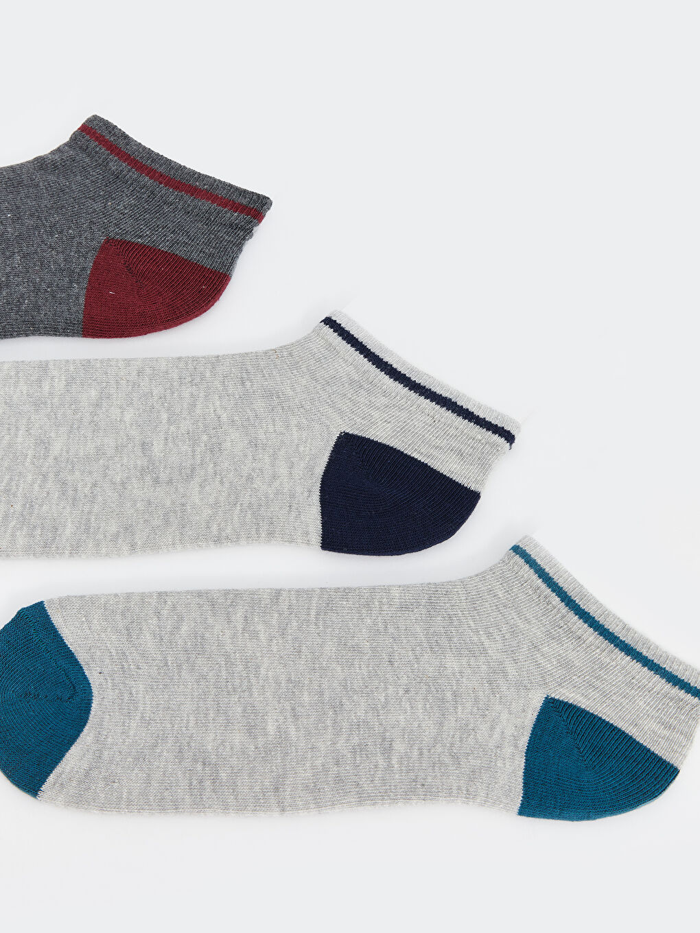 Karışık Renk Bloklu Erkek Patik Çorap 7'li-3