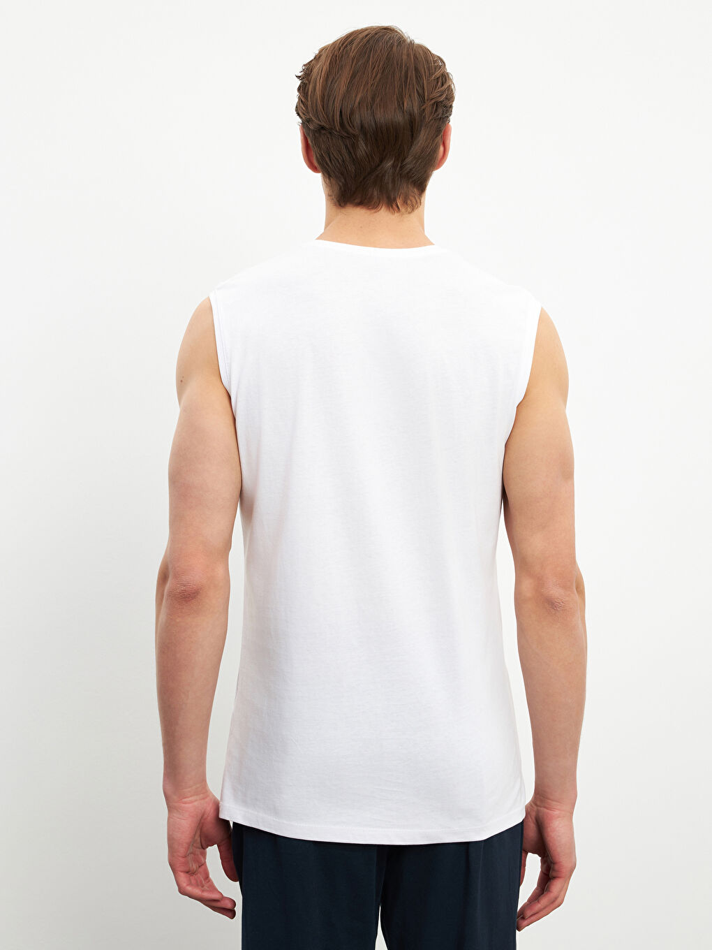 Crew Neck Sleeveless Cotton Men's Vest-2