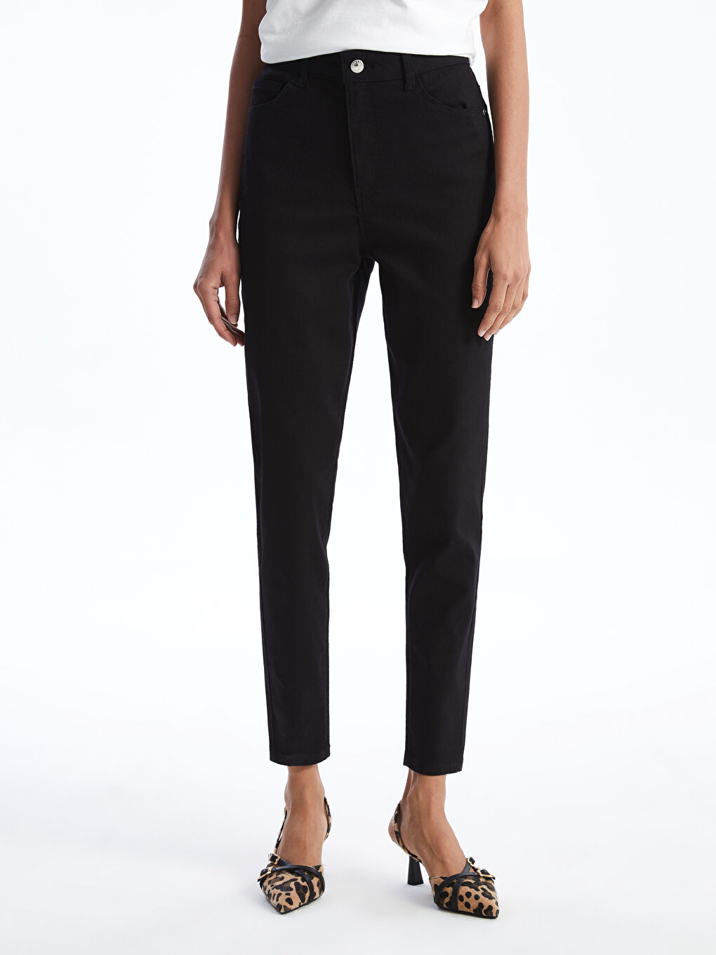 Siyah Slim Fit Kadın Jean Pantolon-1